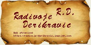 Radivoje Derikravić vizit kartica